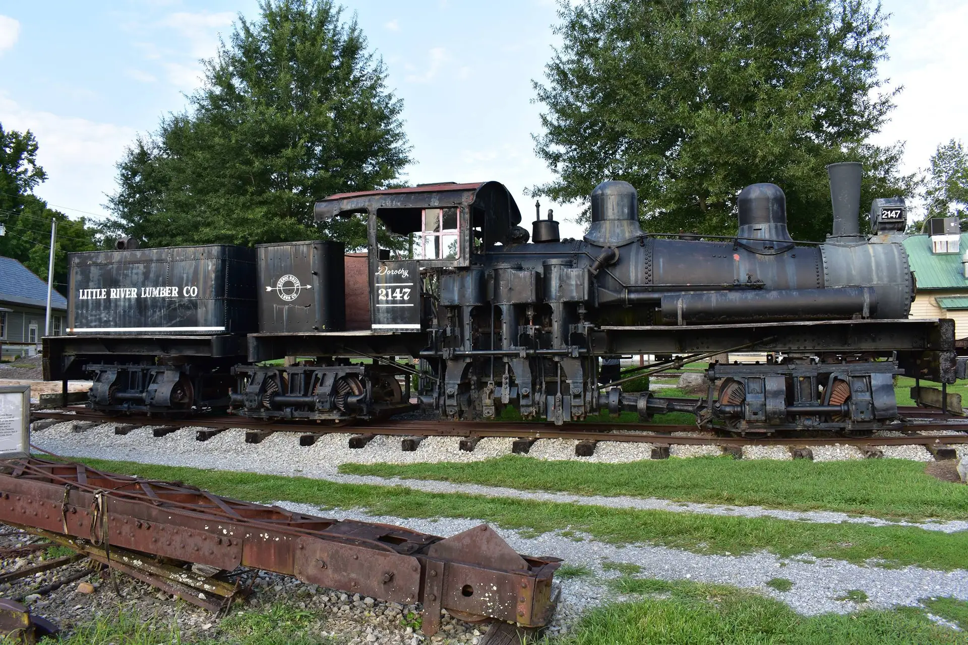 Townsend Tennesse Rail Road Muesum showcasing an old locomotive Train that is rustic and classic